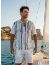 TEE-SHIRT HOMME EN COTON imprimé, col V à lacet, manches courtes par Coton Marine 26,90 €