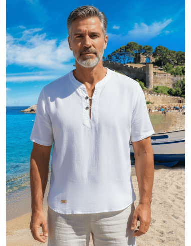 Chemise homme coton blanc manches courtes – Style décontracté et respirant par Coton Marine 29,90 €