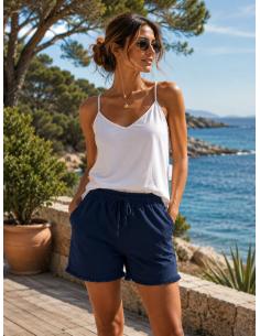 SHORT femme à franges en Coton par Coton Marine 23,90 €